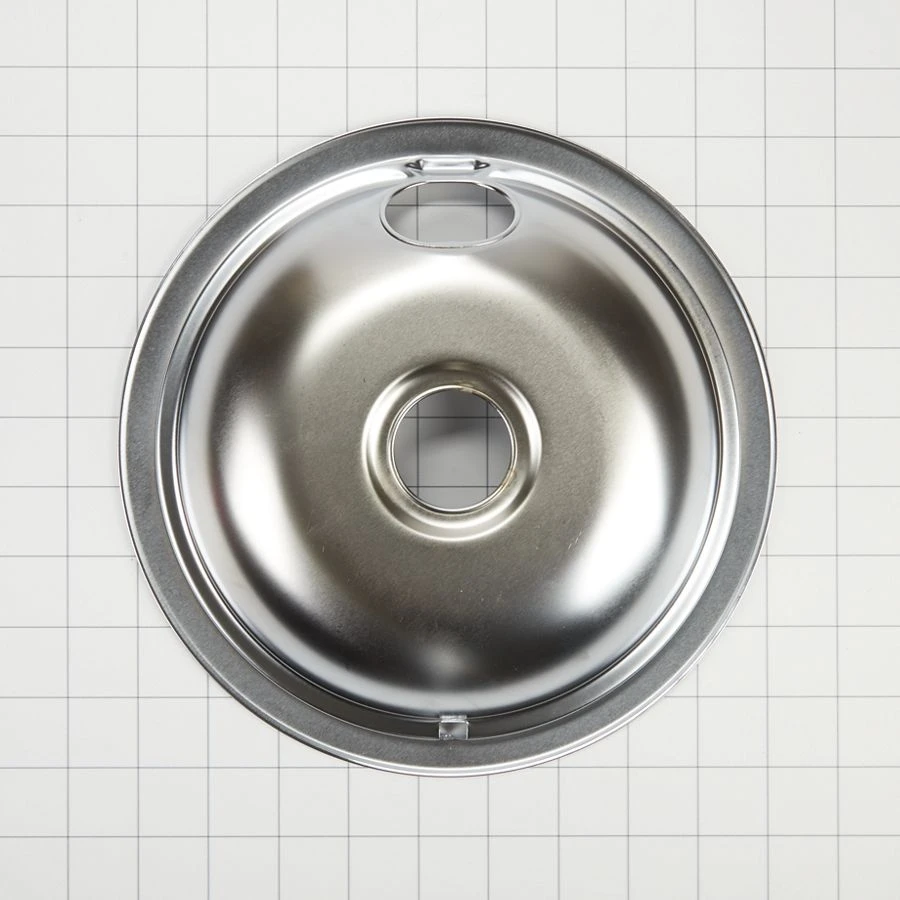 Range Electric/Cooktop 8-IN Round Drip Bowl (Single-Pack) - Chrome for Non-Hinged, 2-Wire Plug Cooking Elements W10196405RW