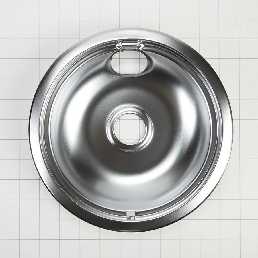 Range Electric/cooktop 8-in Round Drip Bowl (single-pack) - Chrome For Non-hinged, 2-wire Plug Cooking Elements W10196405RW