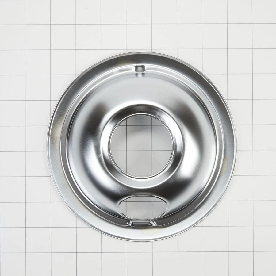 Range Electric/Cooktop 6-IN Round Drip Bowl (Single-Pack) - Chrome for Non-Hinged, 2-Wire Plug Cooking Elements W10196406RW