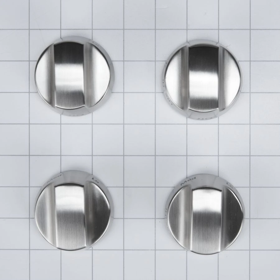 KitchenAid 30-IN Range Bladed, Stemless, Brushed Burner Knobs Kit (Set of 4) - Stainless Steel W10231702