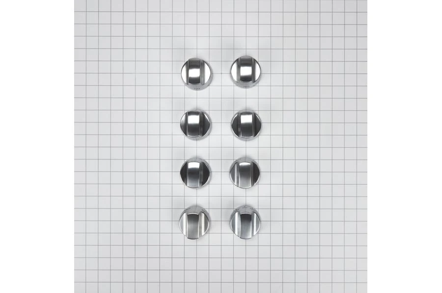 KitchenAid 36-IN/48-IN Range Bladed, Stemless Burner Knobs Kit (Set of 8) - Stainless Steel (Includes One Griddle and Grill) W10231704