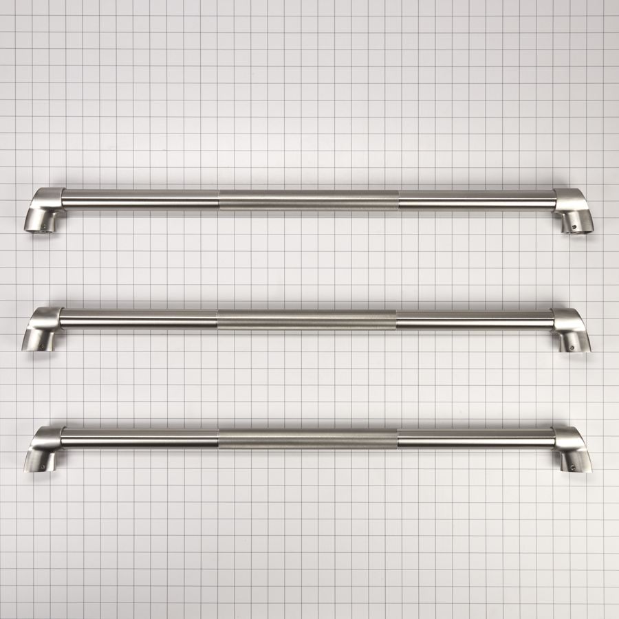 Refrigerator Euro-style Handle Kit For Fdbm, Non-dispensing Models With Wood Panels - Stainless Steel W10250642