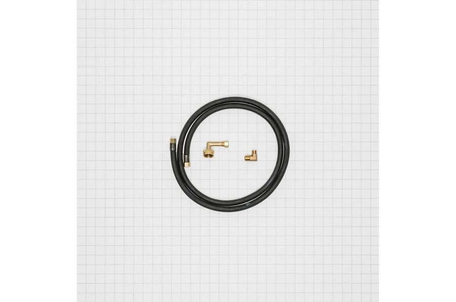 Dishwasher Fill Hose Kit of 6' EPDM water supply line with 3/8" compression fitting (2), 3/4" gooseneck, 3/8" elbow W10278627IP