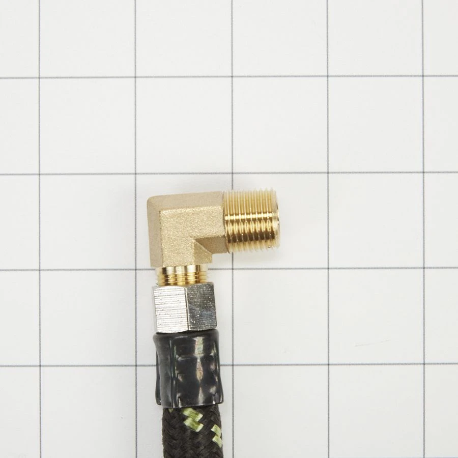 Dishwasher Water Line Installation Kit with 6' hose, 3/8" x 3/8" NPT male compression elbow, 3/4" x 3/8" brass gooseneck W10278635RP