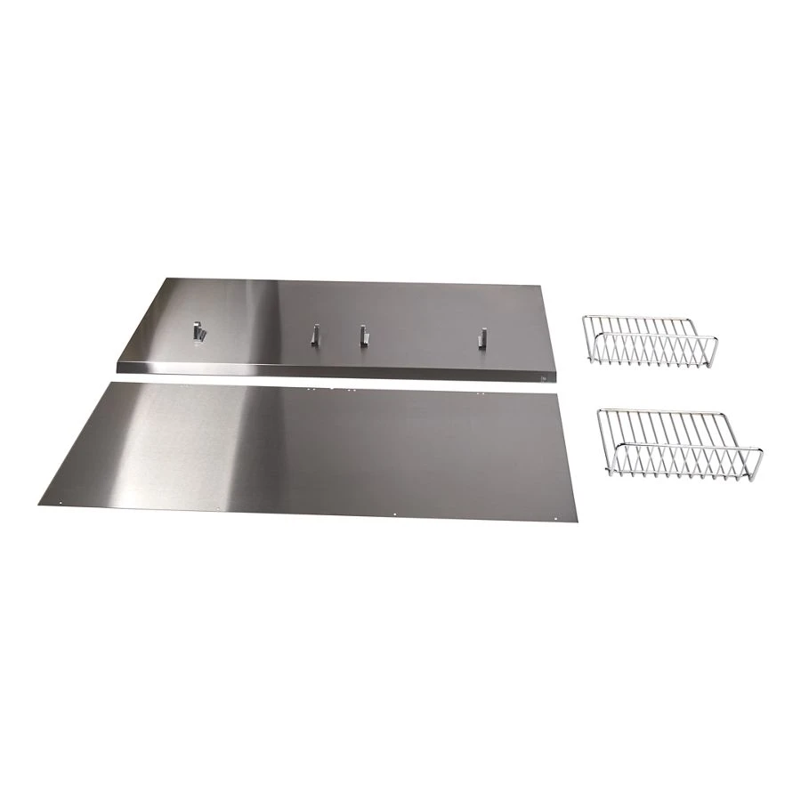 36" Range Hood Backguard Kit With Dual Position Shelf, Stainless Steel, Fits Jxw9036wp And Jxu9136wp, Size: 20" H view 2