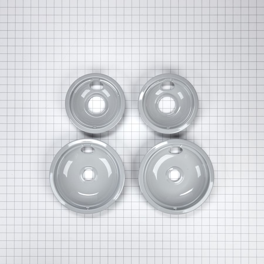 Range Electric/cooktop 4-pack Round Drip Bowls (two 6-in And Two 8-in) - Grey For Non-hinged, 2-wire Plug Cooking Elements W10291024