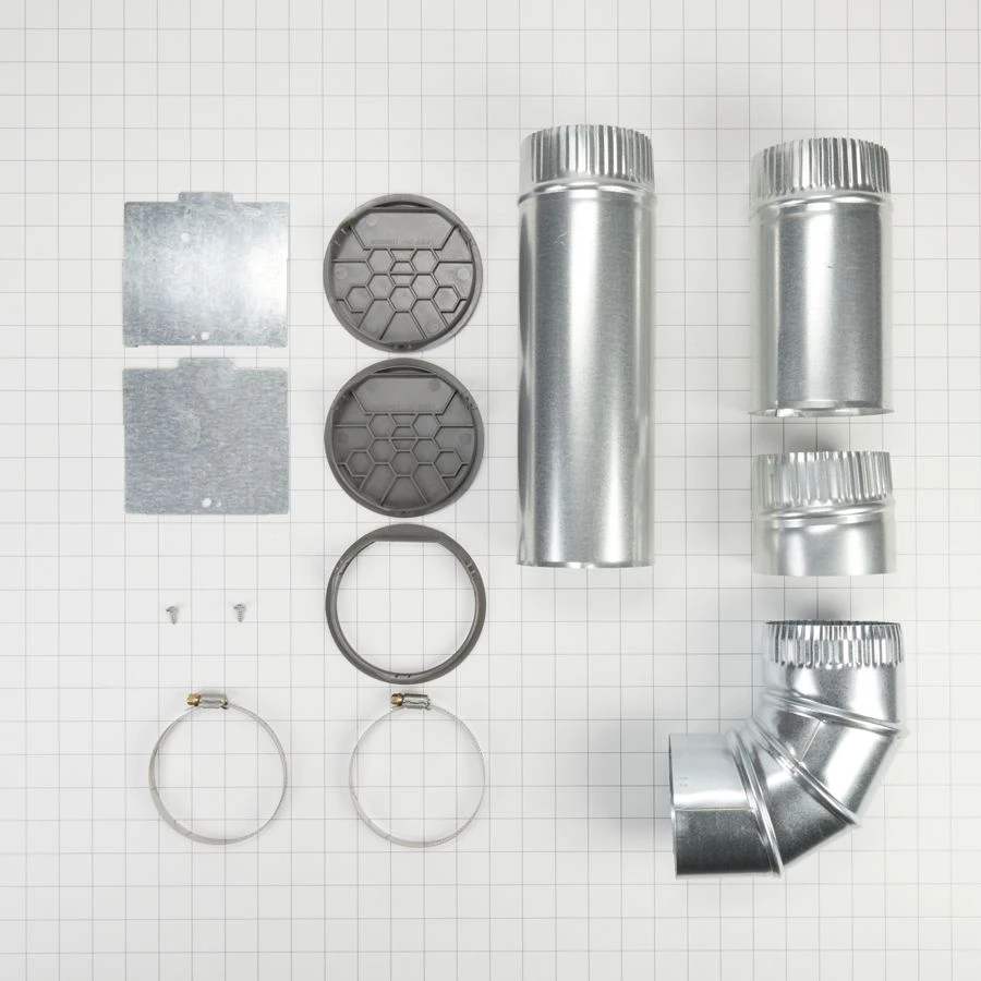 4-way internal dryer vent kit for Left, Right, and Bottom venting, compatible with WE/GD94/95/97HEX & ME/GD6000/7000X models. W10323246