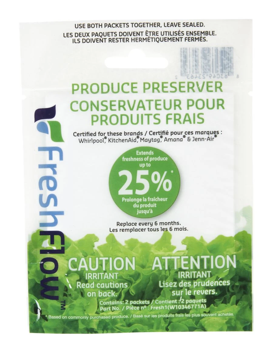 Produce Preserver Replacement Filters to Extend Freshness of Produce up to 4 Days Longer W10346771A