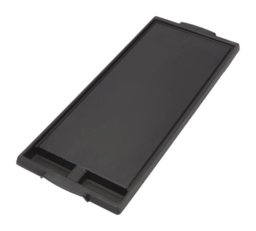 Range Griddle - Black with Non-Stick Surface Cast Aluminum, 2-Divided Grease Wells and Recessed Drain Channels (1-IN H X 7 3/4-IN W X 19 3/4-IN D) W10432544