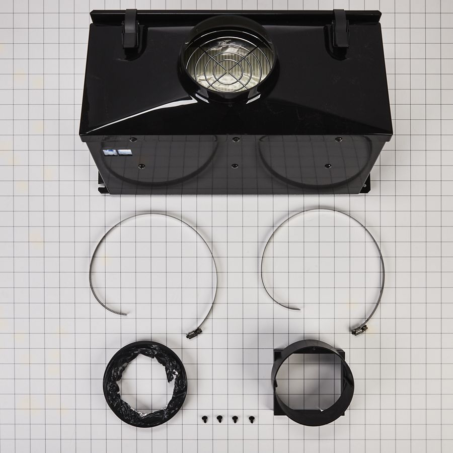Ductless Downdraft Vent Kit, Black, Size: 20" L X 13" W X 12" H W10620783