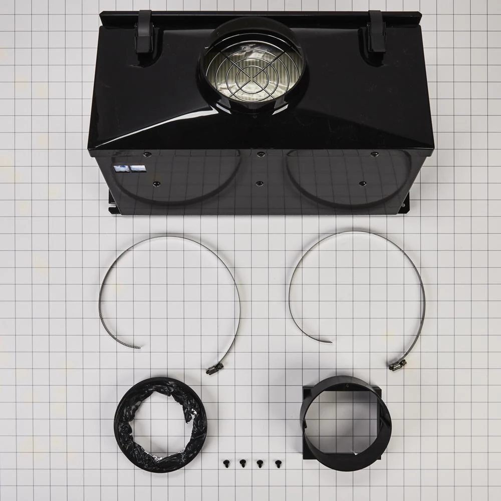 Ductless Downdraft Vent Kit, Black, Size: 20" L x 13" W x 12" H view 2