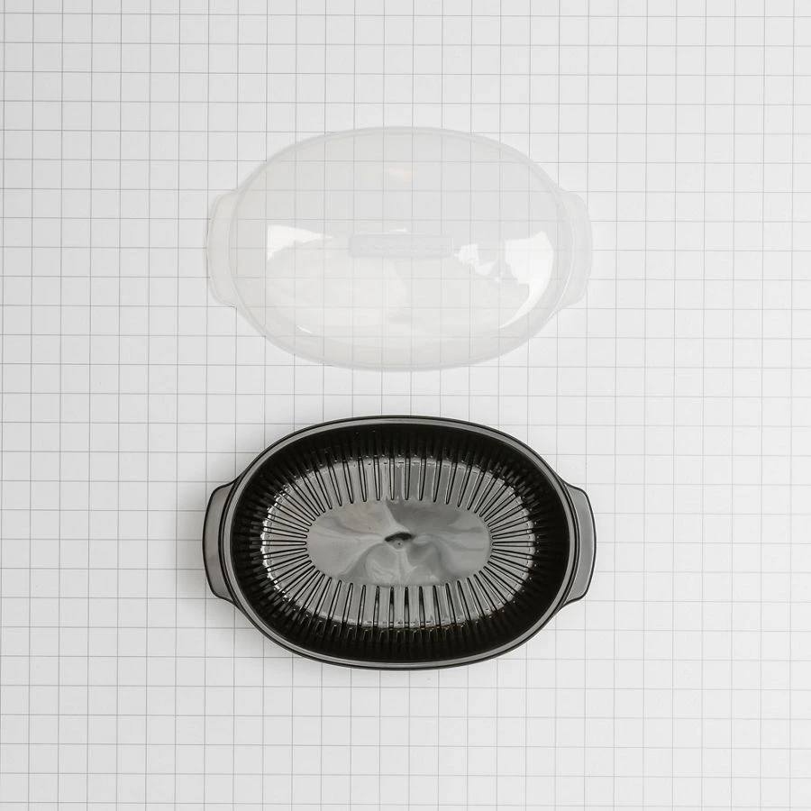 Kitchenaid Universal Steaming Container For Standard Size Microwave Ovens - Black (includes See-through Lid, Steamer Basket, And Bottom Piece) W10660052