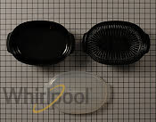 KitchenAid Universal Steaming Container for Standard Size Microwave Ovens - Black (Includes See-through Lid, Steamer Basket, and Bottom Piece) W10660052