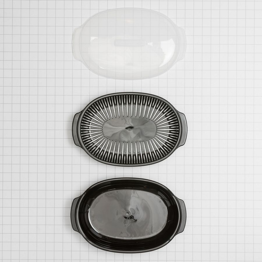 Kitchenaid Universal Steaming Container For Standard Size Microwave Ovens - Black (includes See-through Lid, Steamer Basket, And Bottom Piece) W10660052