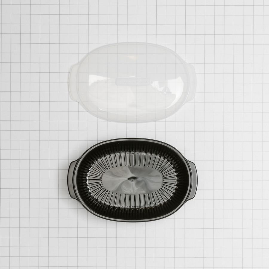 Kitchenaid Universal Steaming Container For Standard Size Microwave Ovens - Black (includes See-through Lid, Steamer Basket, And Bottom Piece) W10660052