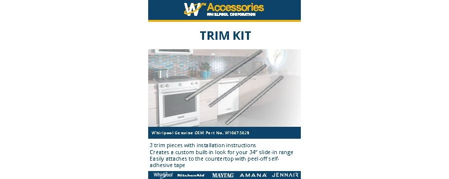 Slide-In Range Trim Kit, Stainless Steel W10675028