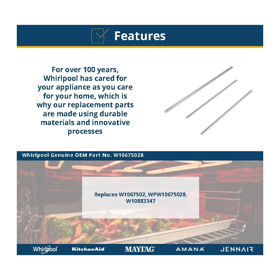 34" Slide-in Range Trim Kit, Stainless Steel, with (3) trim pieces, and installation instructions view 6