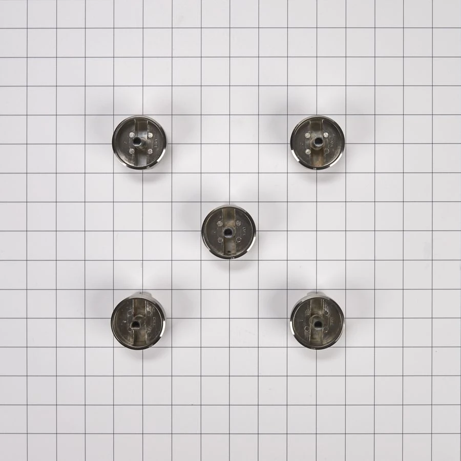 Jennair Pro-style Gas Cooktop Knobs With High-gloss Textured Outer Ring (set Of 5) - Stainless Steel For Models Jgc1536bs And Jgc1530bs W10678586