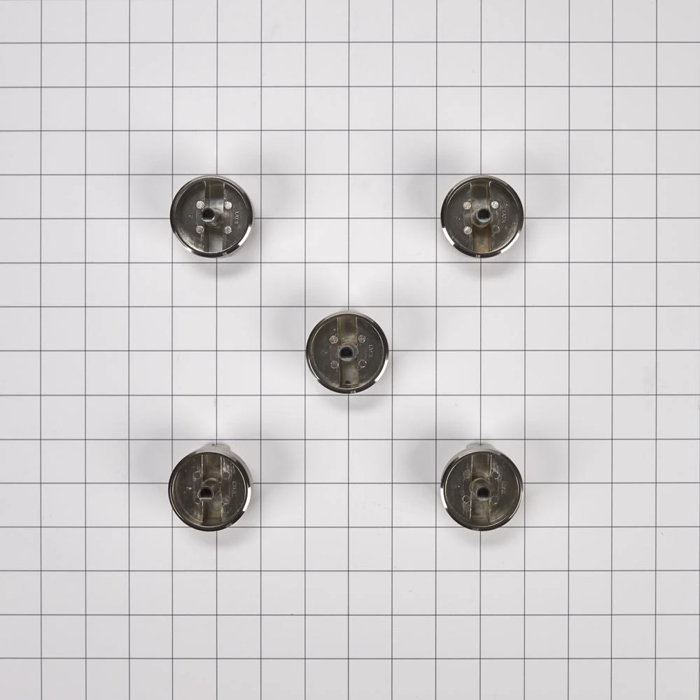JennAir Pro-Style Gas Cooktop Knobs with High-Gloss Textured Outer Ring (Set of 5) - Stainless Steel for Models JGC1536BS AND JGC1530BS W10678586