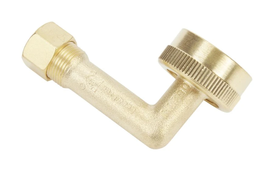 Dishwasher Brass Gooseneck Fitting With Washer, 3/4" Nh X 3/8" Compression Fitting W10685193