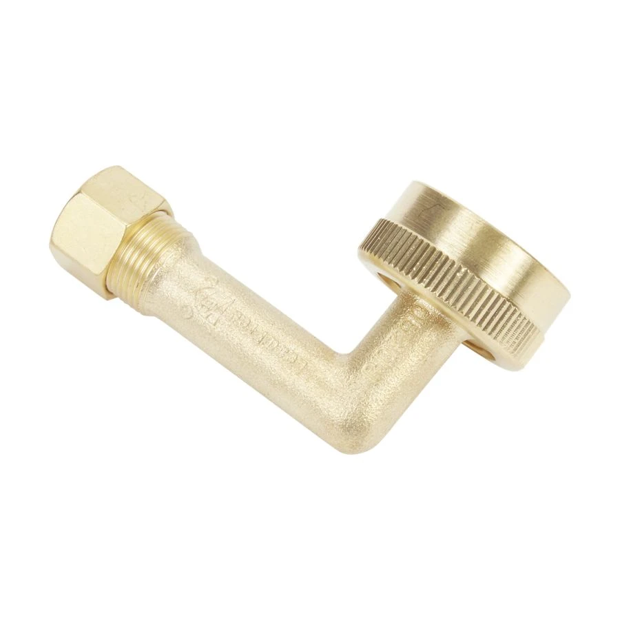 Dishwasher Brass Gooseneck Fitting with washer, 3/4" NH x 3/8" compression fitting W10685193