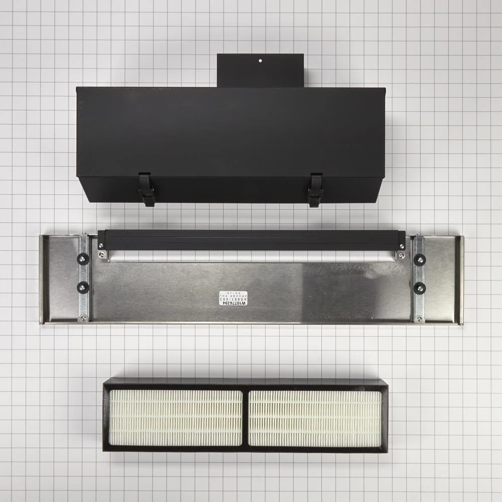 Range Ductless Downdraft Vent Kit, Stainless Steel, fits JES1750ES, JDS1750ES, and JDS1750EP, Size: 29.8" L x 0.7" W x 6.3" H W10748976