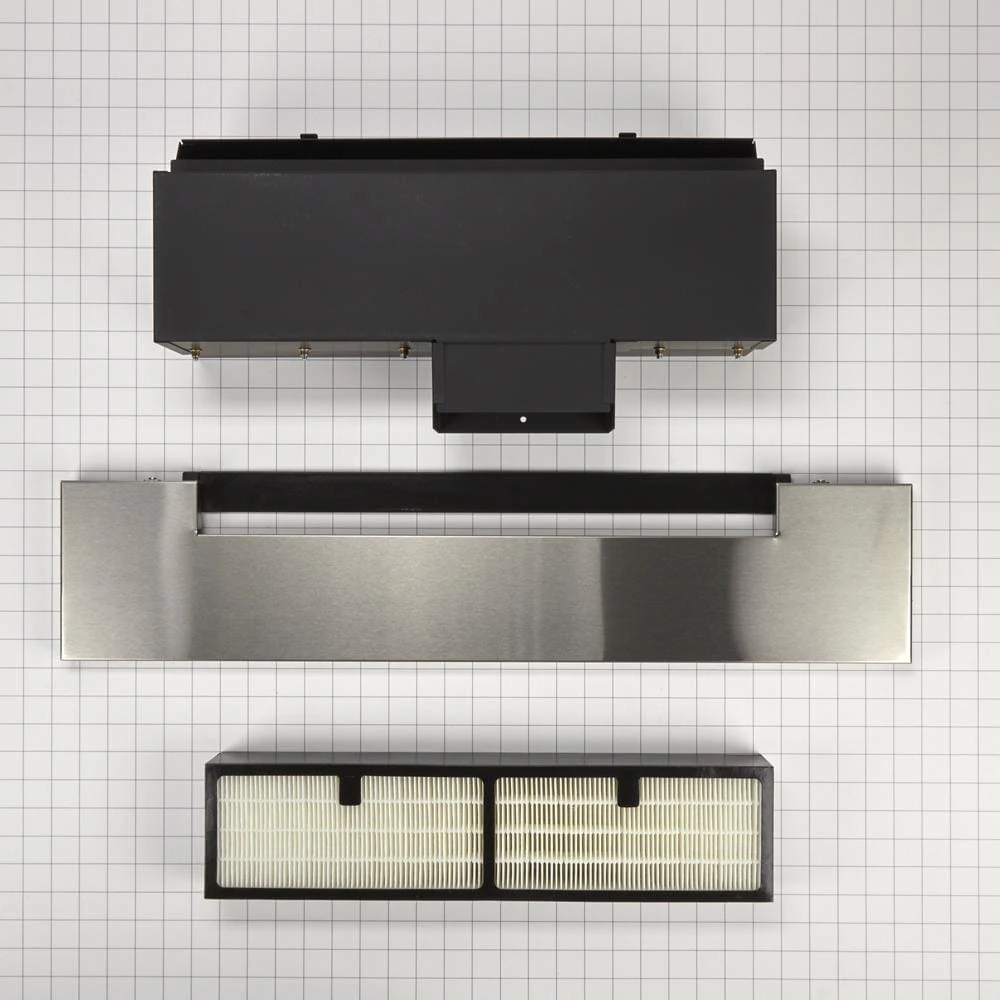 Range Ductless Downdraft Vent Kit, Stainless Steel, fits JES1750ES, JDS1750ES, and JDS1750EP, Size: 29.8" L x 0.7" W x 6.3" H W10748976