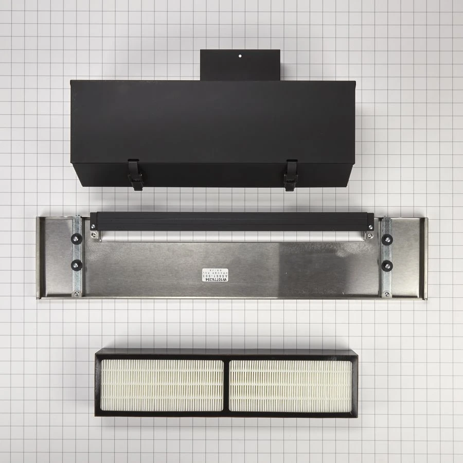 Range Ductless Downdraft Vent Kit, Stainless Steel, Fits Jes1750es, Jds1750es, And Jds1750ep, Size: 29.8" L X 0.7" W X 6.3" H W10748976
