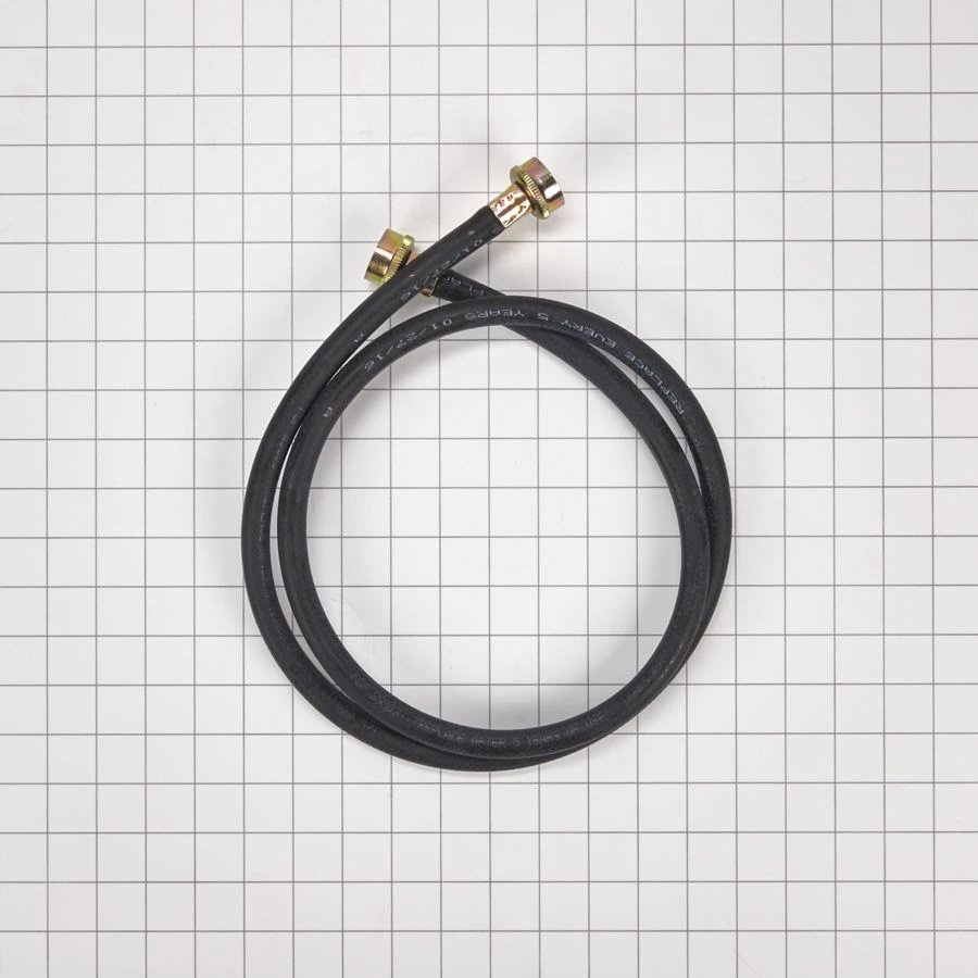 5' Black rubber washer fill hoses with two female connections and 3 washers W10782875