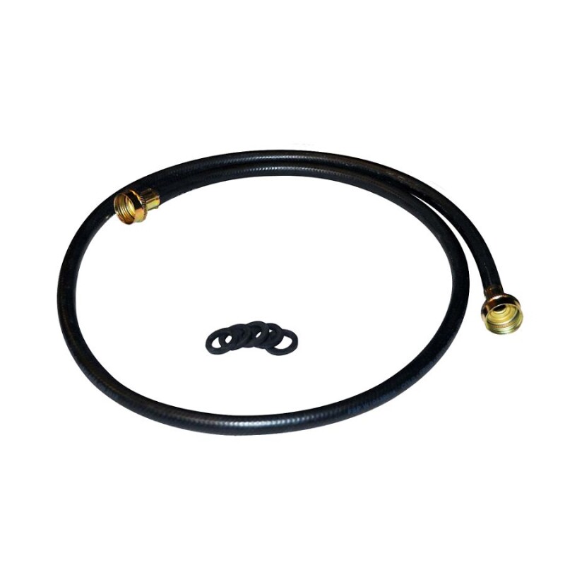Whirlpool 5' Black rubber washer fill hoses with two female connections and 3 washers Other W10782875 Picture 1