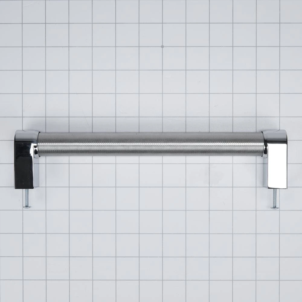Panel-Ready Compactor Handle Kit - Stainless Steel with Textured Straight Bar and Red Medallion Ends for KitchenAid Model KTTS505EPA (Includes Hardware) W10893500