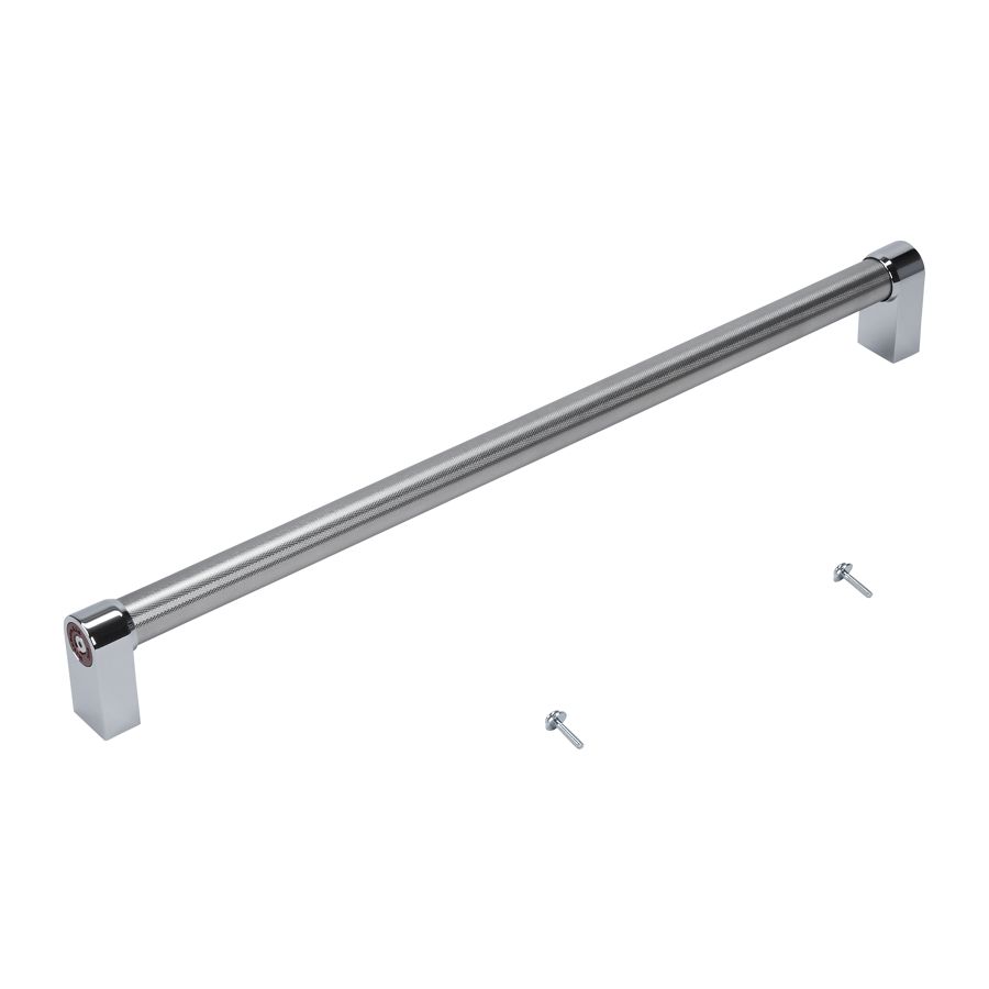 Panel-ready Compactor Handle Kit - Stainless Steel With Textured Straight Bar And Red Medallion Ends For Kitchenaid Model Ktts505epa (includes Hardware) W10893500