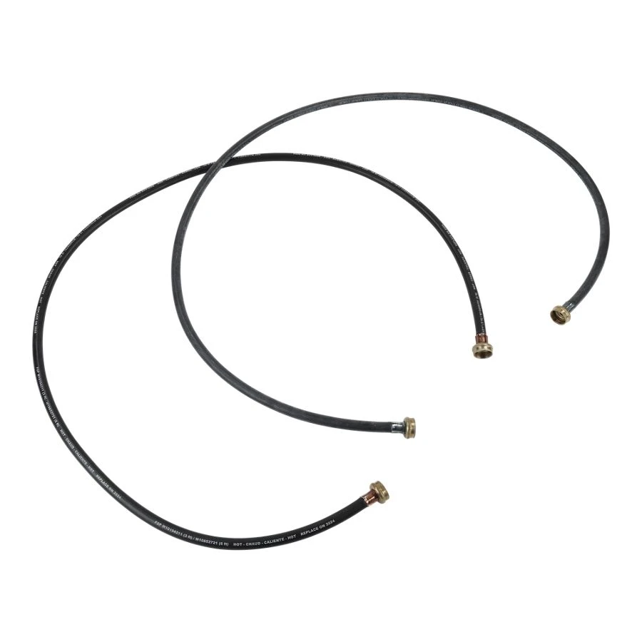 6' Black Braided Washer Fill Hoses - 2 Pack W11085908