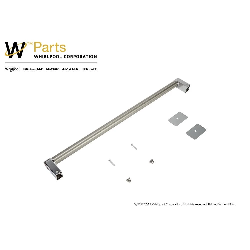 KitchenAid Refrigerator Handle Kit with Two Red Medallions for Panel-Ready Undercounter Models and Wine Cellars - Stainless Steel W11247090