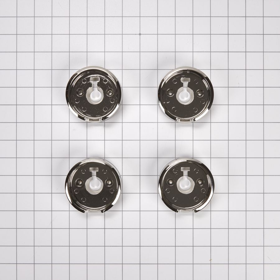 Jennair 3-in D Bezel (set Of 4) For Rise-style Commercial Range And Rangetop Griddle Knobs - Chrome W11323062