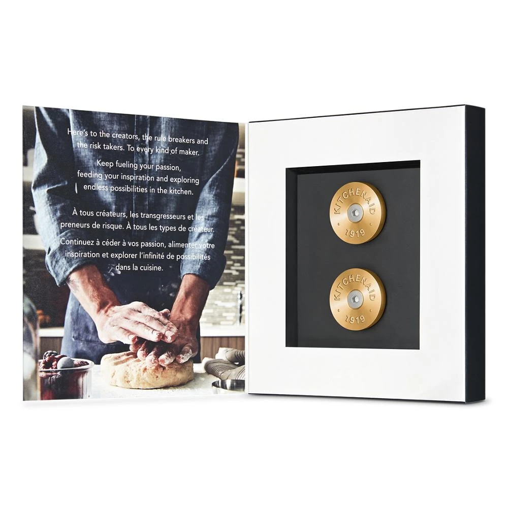 KitchenAid Commercial-Style Range Handle Medallion Kit - Gold (Includes Two Medallions, Screws, and One 1/8-IN Hex Wrench) W11368841NE