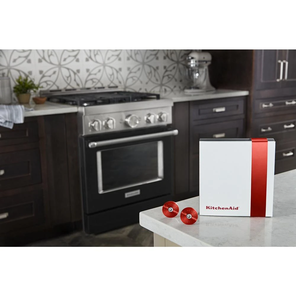 KitchenAid Commercial-Style Range Handle Medallion Kit - Red (Includes Two Medallions, Screws, and One 1/8-IN Hex Wrench) W11368841RE