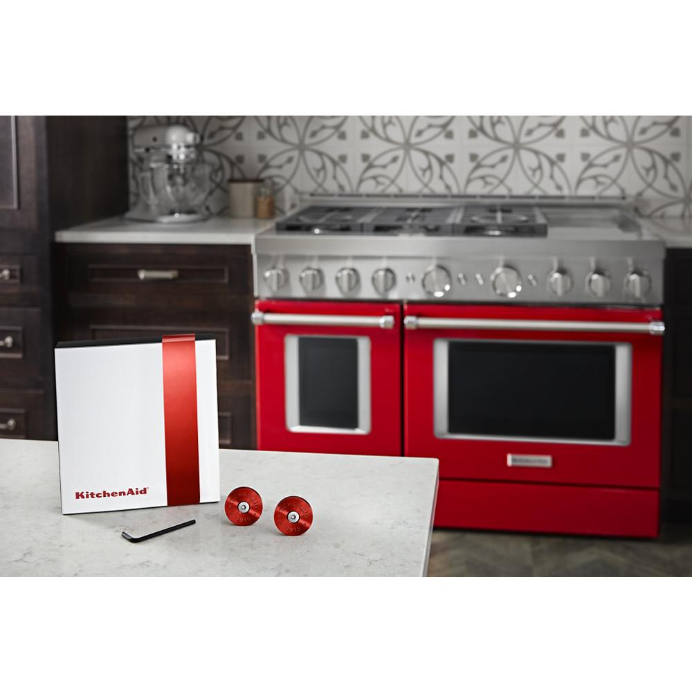 KitchenAid Commercial-Style Range Handle Medallion Kit - Red (Includes Two Medallions, Screws, and One 1/8-IN Hex Wrench) W11368841RE