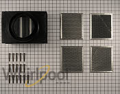 Range Hood Island Recirculation Kit with 2 Charcoal Filters, 4 Clips, and a Deflector Damper - Silver W11430922