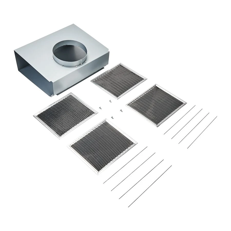 Range Hood Wall Recirculation Kit with 2 Charcoal Filters, 4 Clips, and a Deflector Damper - Silver W11430925