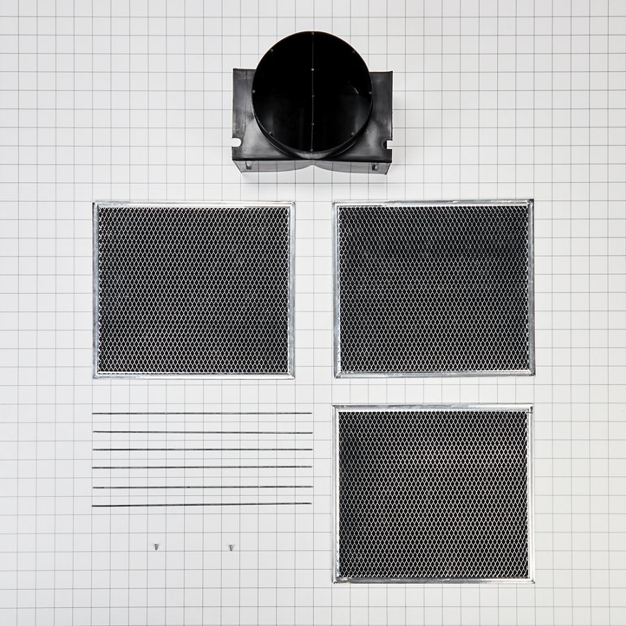 Range Wall Hood Recirculation Kit - Silver (includes Two Charcoal Filters, Four Rod-style Clips, And One Deflector Damper) W11430940