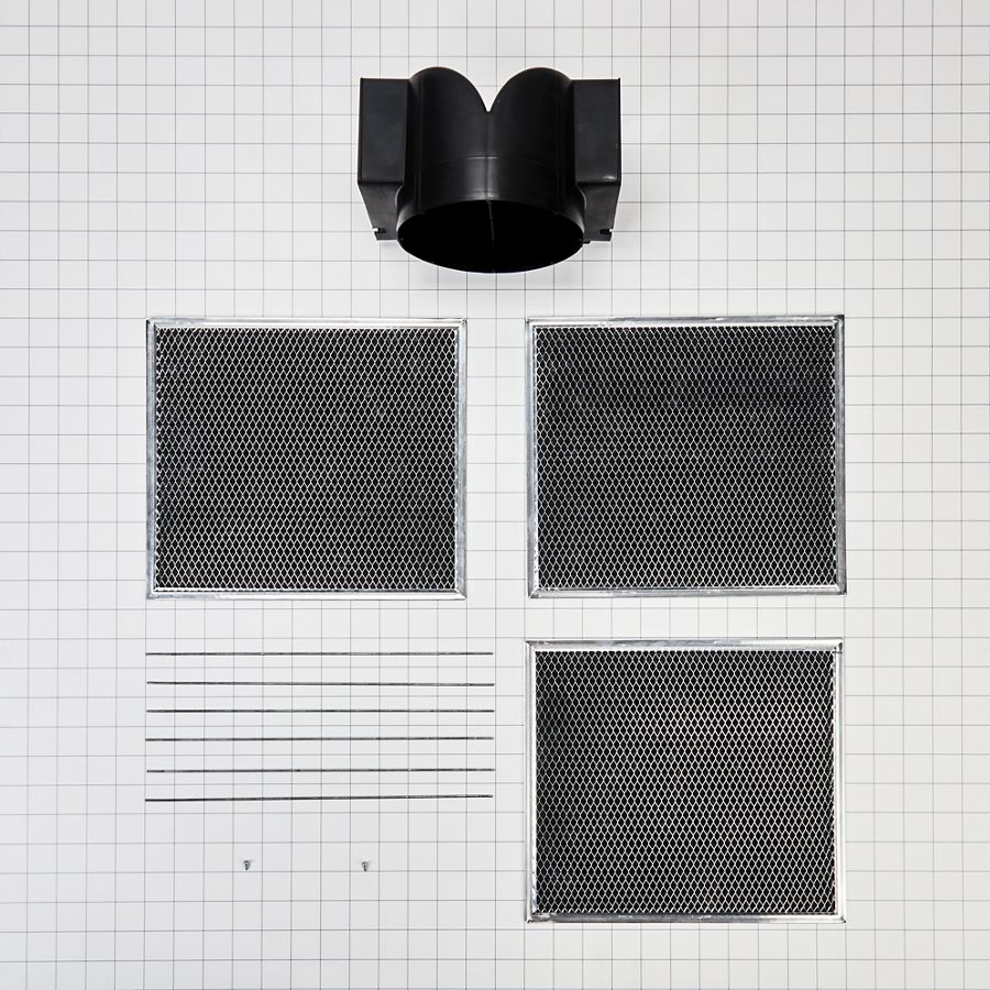Range Wall Hood Recirculation Kit - Silver (includes Two Charcoal Filters, Four Rod-style Clips, And One Deflector Damper) W11430940