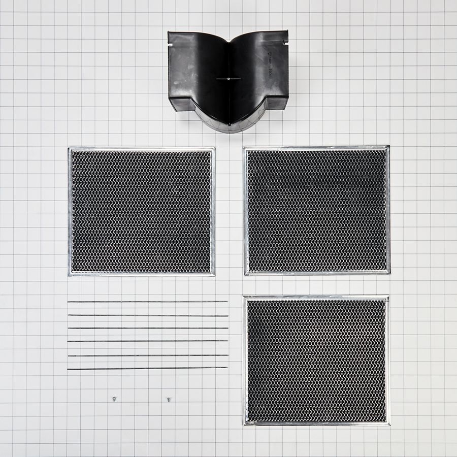 Range Wall Hood Recirculation Kit - Silver (includes Two Charcoal Filters, Four Rod-style Clips, And One Deflector Damper) W11430940