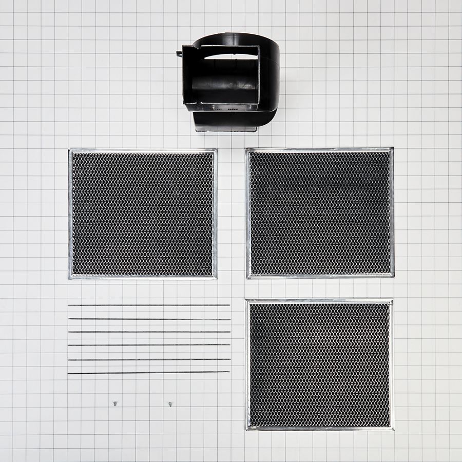 Range Wall Hood Recirculation Kit - Silver (includes Two Charcoal Filters, Four Rod-style Clips, And One Deflector Damper) W11430940