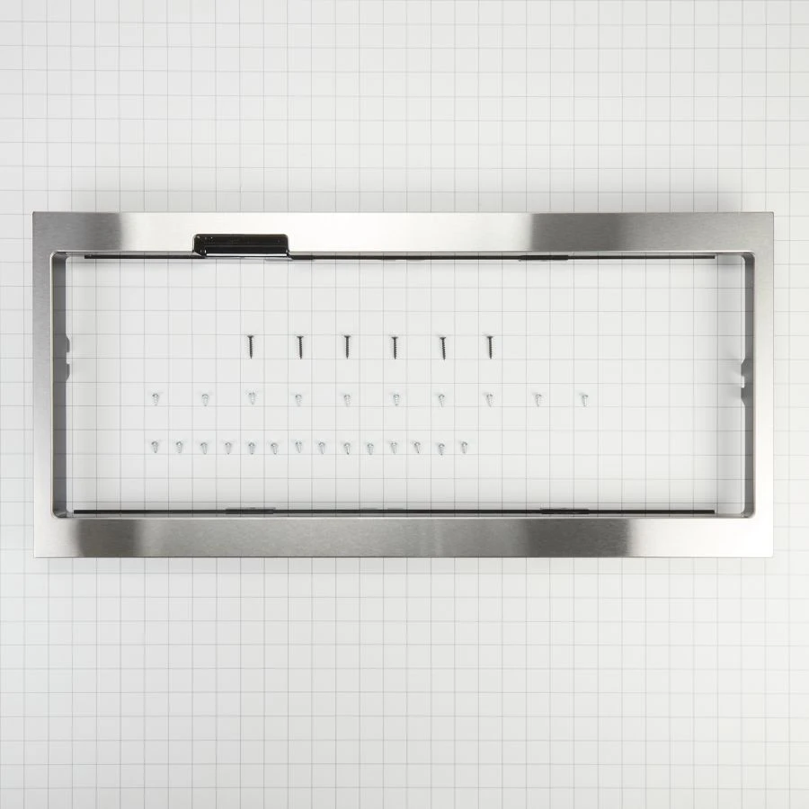 Built-in Low Profile Microwave Slim Trim Kit With Pocket Handle, Stainless Steel, Fits Cut-out Height 12" W11451314