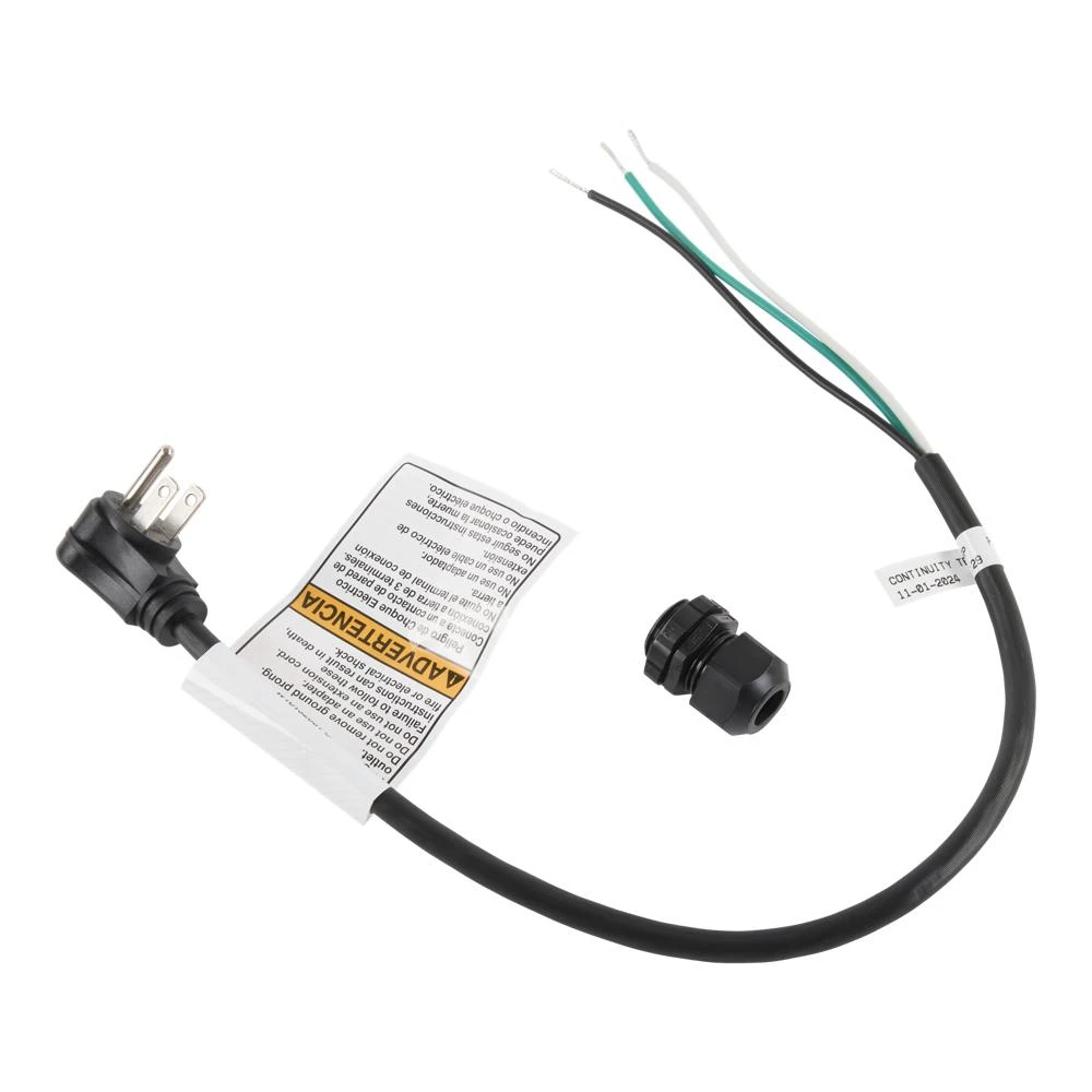 1.7' Dishwasher Power Cord 3 Wire 15 Amp Right Angle Plug W11546624