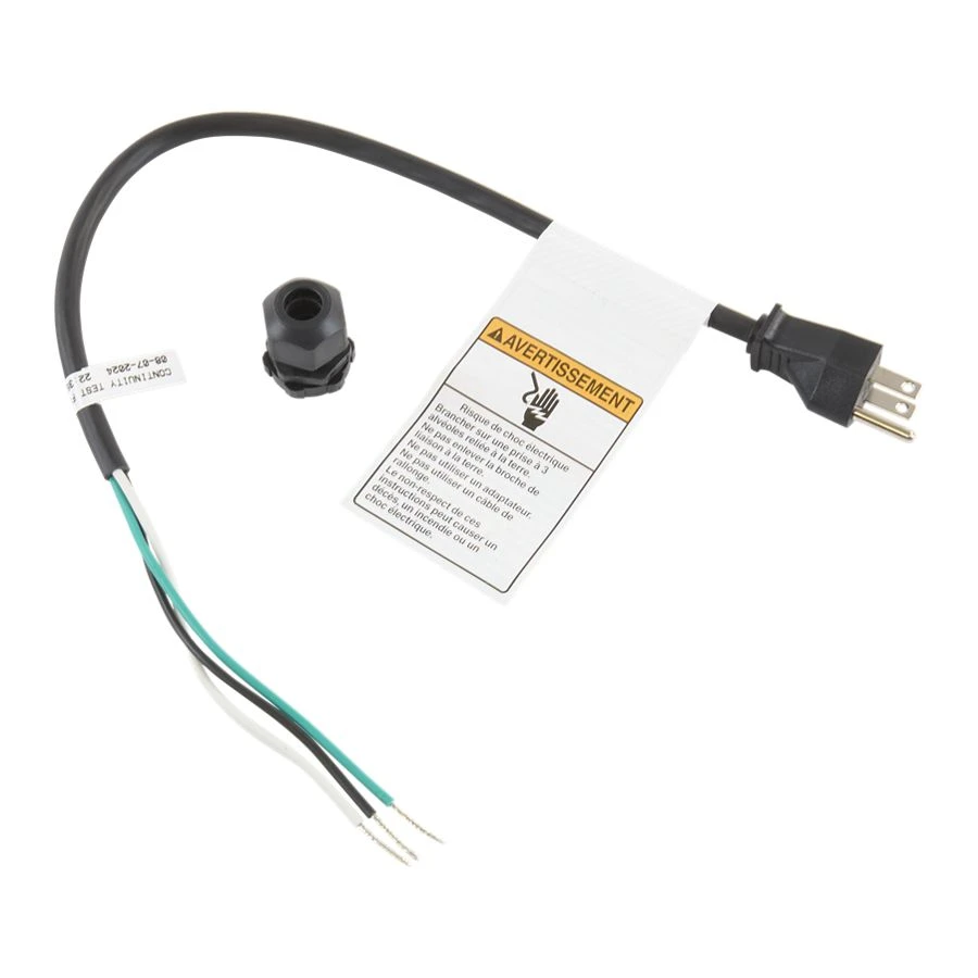 1.7' Dishwasher Power Cord 3 Wire 15 Amp Straight Plug W11670634