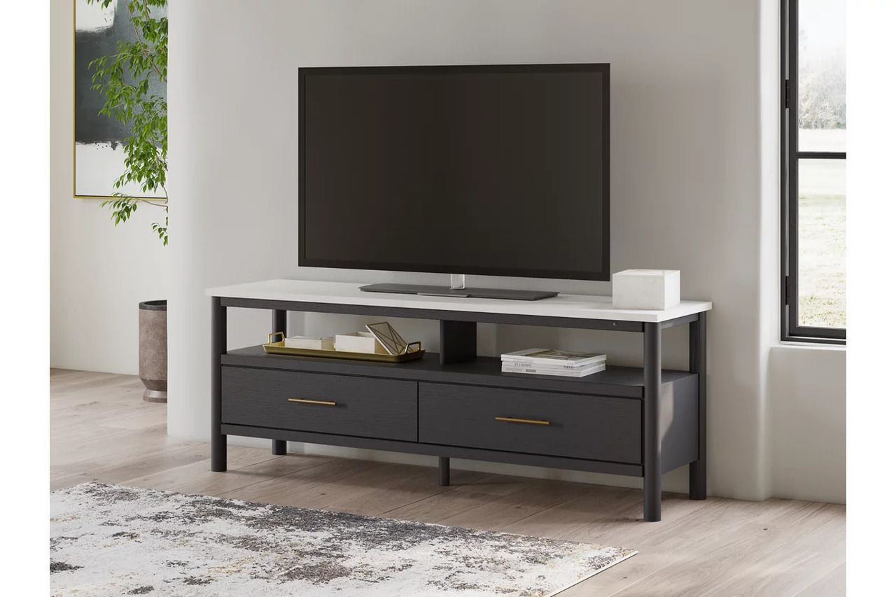 Cadmori 72 Inch TV Stand In Black/White W261668
