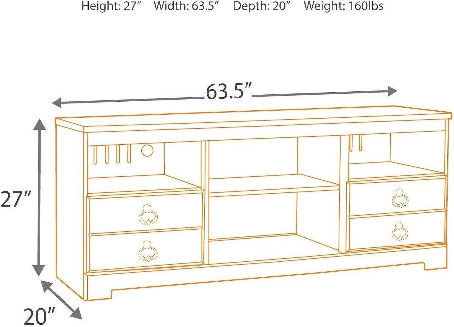 Willowton Whitewash Large TV Stand W26768