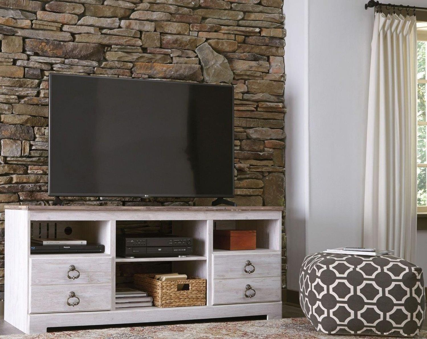 Willowton Whitewash Large TV Stand W26768